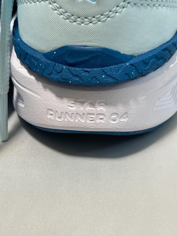 Nike Star Runner 4 Athletic Running Sneaker Boys 4Y Blue Knitted DX7615-404 S460