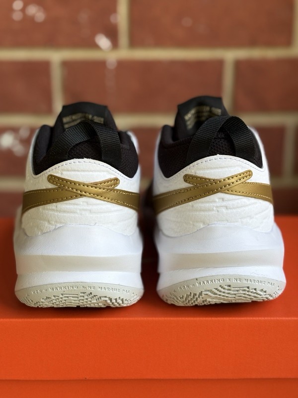 Nike Team Hustle Black White Gold Size 7Y Or 8.5 Womens New Sneakers Shoes