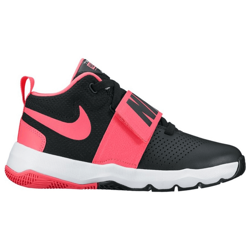 Nike Team Hustle hi top D8 GS Black Racer hot Pink girls Size 5 youth