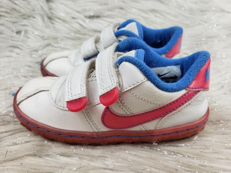 NIKE Toddler Child Size 8C White Pink Blue Sneakers Easy On 344487-102
