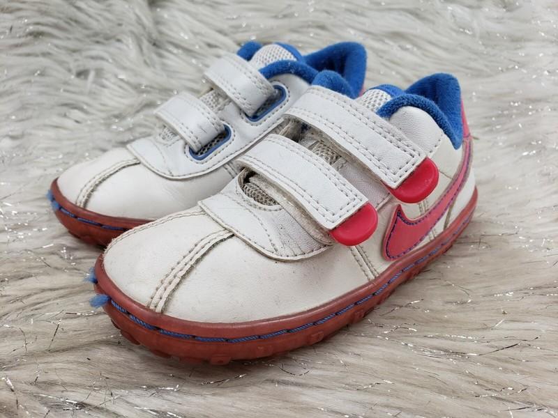 NIKE Toddler Child Size 8C White Pink Blue Sneakers Easy On 344487-102