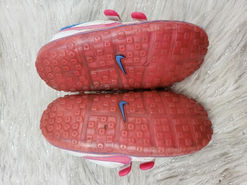 NIKE Toddler Child Size 8C White Pink Blue Sneakers Easy On 344487-102