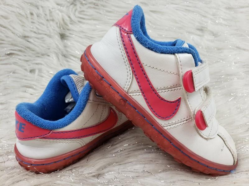 NIKE Toddler Child Size 8C White Pink Blue Sneakers Easy On 344487-102