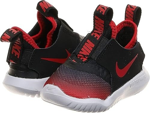 Nike Toddler Flex Runner Slip On Shoe AT4665 607 Red Black Sneakers New With Box