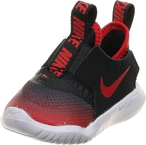 Nike Toddler Flex Runner Slip On Shoe AT4665 607 Red Black Sneakers New With Box