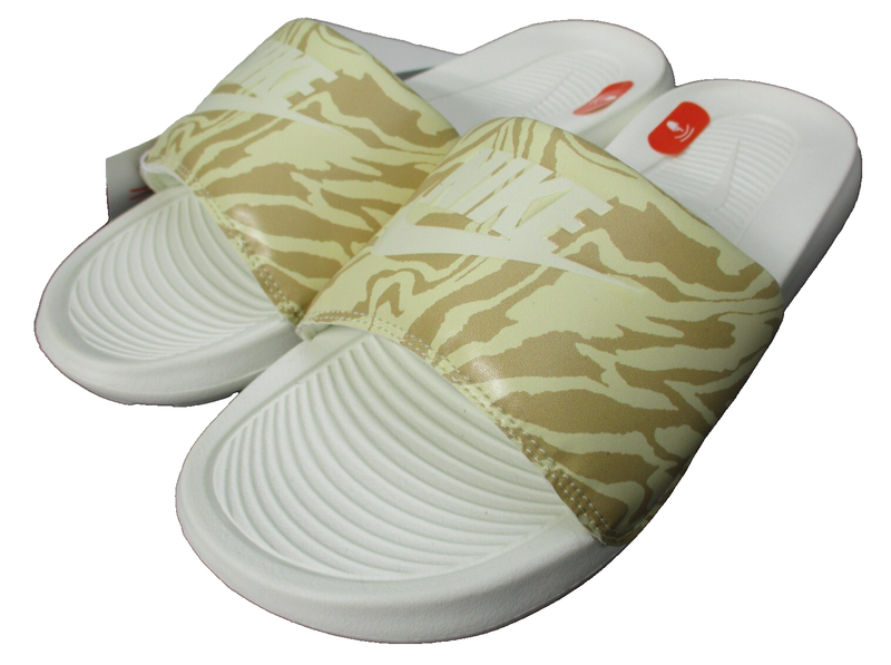Nike Victori One Animal Print Slides Sandals CN9676-105 Beige Womens Sz 9