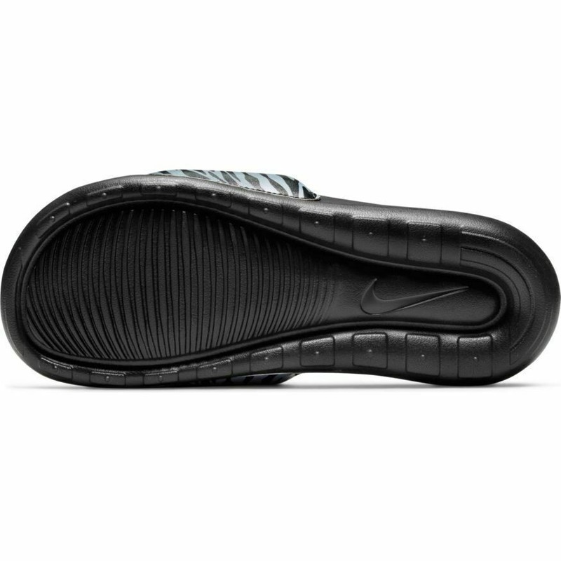 Nike Women's Victori One Slide Print Black/Black-Metallic Silver (CN9676 011)