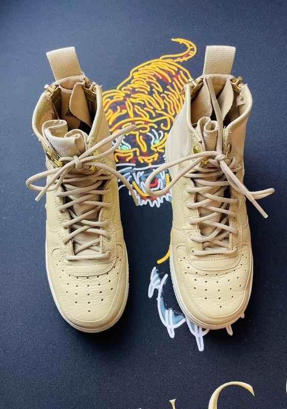 Nike Youth Air Force SF Mid Brown/Beige Shoes Size 5Y