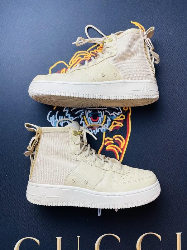 Nike Youth Air Force SF Mid Brown/Beige Shoes Size 5Y