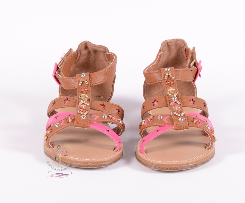 Nina Girls Tan / Pink Strappy Sandals Sz 9 US / 25 EU $45 NWOB