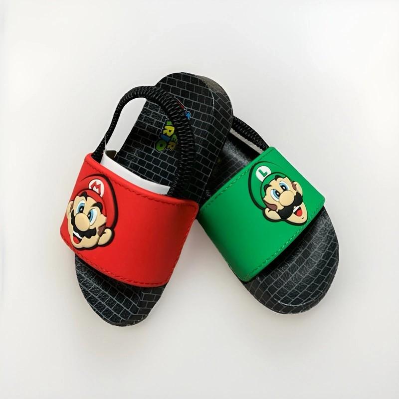 Nintendo Super Mario Luigi Toddler Slides Sandals Size 9/10 Red/Green