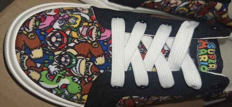 Nintendo Super Mario Sneaker Shoe Size 4 Kids Boy Youth Lace Up NEW Low Top