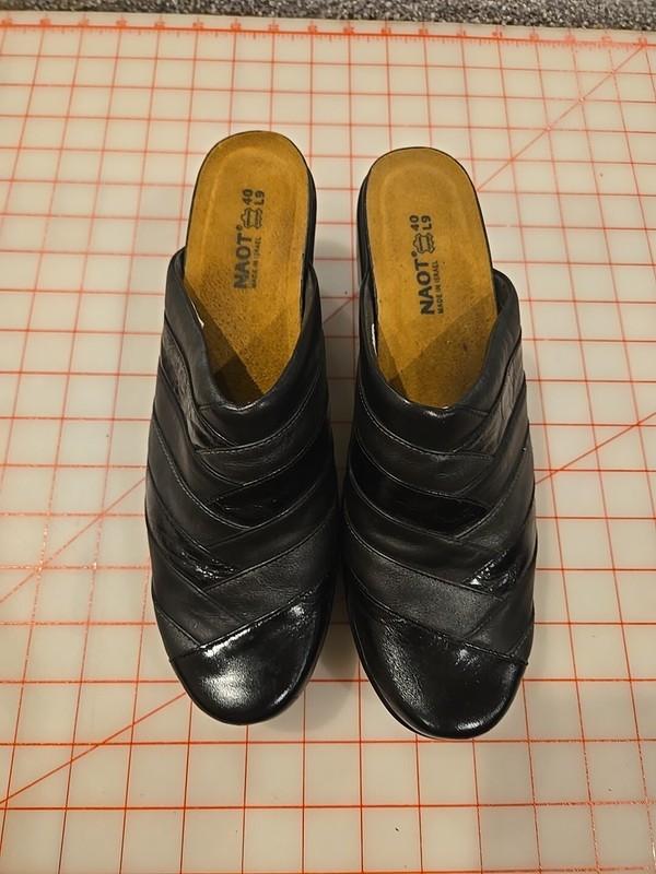 Noat Clogs Mules Braided Black Size 40 US 9 Leather