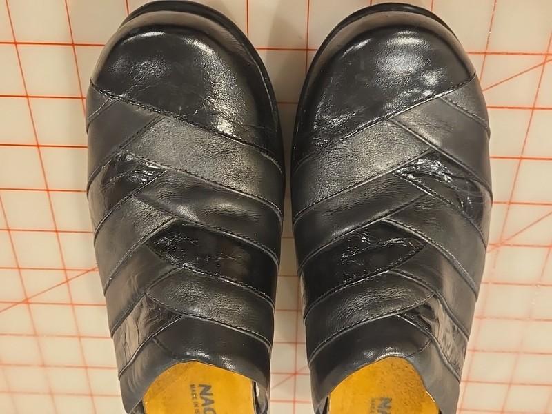 Noat Clogs Mules Braided Black Size 40 US 9 Leather