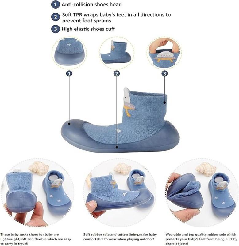 Non-Slip Baby Toddler Sock Shoes Cute Kid First Walking Shoes Pre-Walker Baby Sl