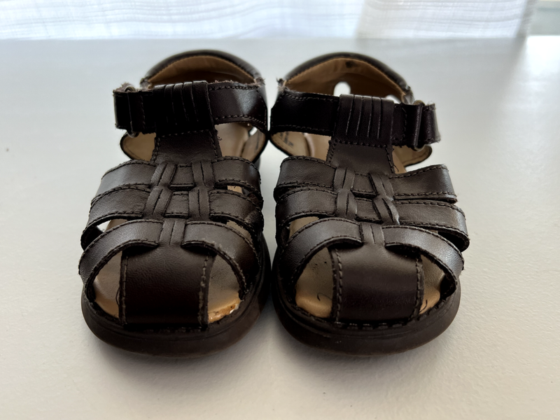 NORDSTROM RACK Infant Baby Boys Harper Brown Size 7XW Brown Fisherman Sandals