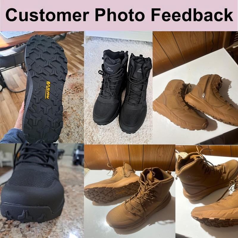 NORTIV 8 Men's Military Tactical Boots Lightweight Side Zipper Motorcycle Boots
