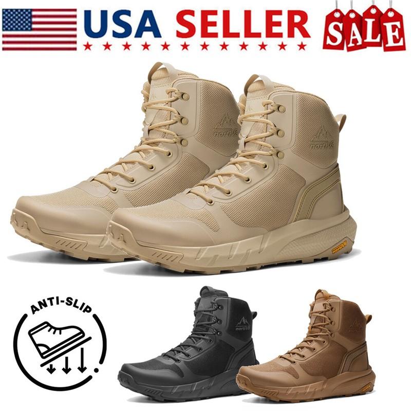 NORTIV 8 Men's Military Tactical Boots Lightweight Side Zipper Motorcycle Boots