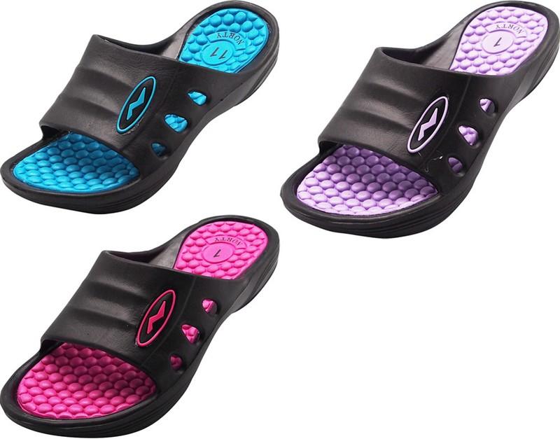 Norty Girl's Summer Comfort Casual Slide Flat Strap Shower Sandals Slip On Shoes