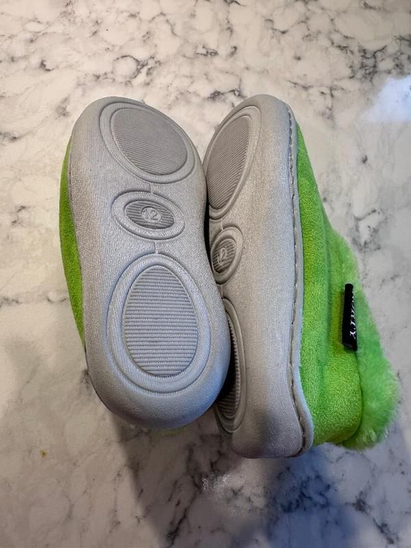 Norty Kid Toddler Slip On Footwear Size 12 Lime Faux Fur Memory Foam Rubber Sole