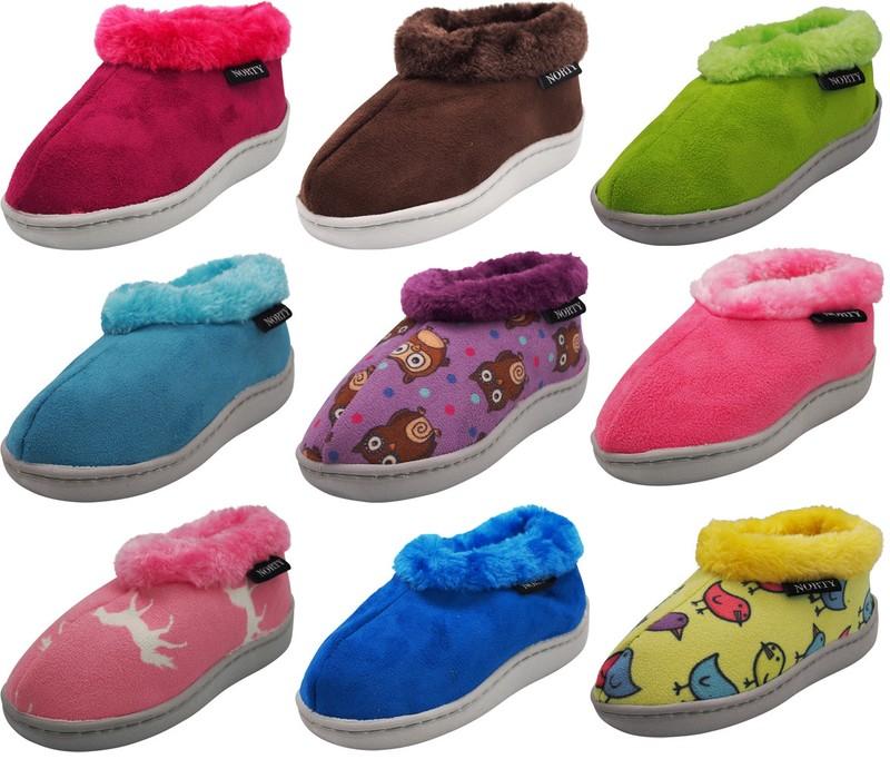 Norty Little Kid / Big Kid Girl's Fleece Memory Foam Slip On Indoor Slippers