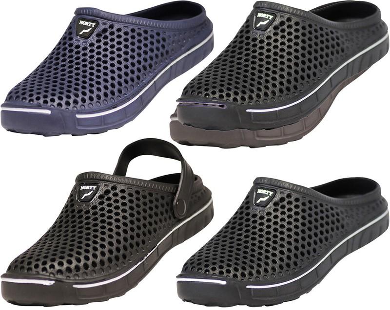 NORTY Men's Slip On Clog Sandal Walking Garden Shoe - Runs 2 Sizes Small