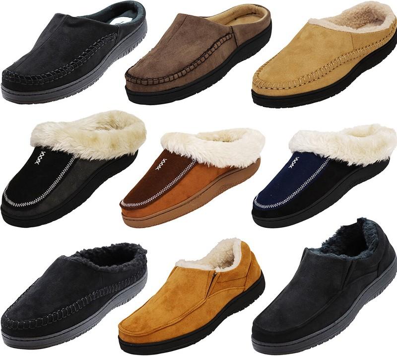 Norty Shoe New Mens Slippers Men's Lightweight Slip-On House Casual Faux Suede