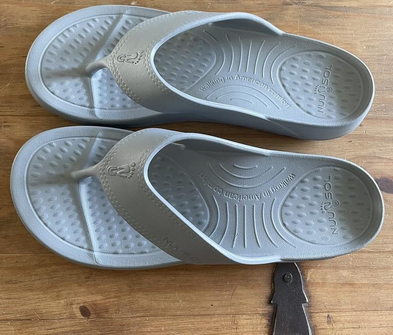 NUUSOL CASCADE Flip Flops "Made In America" Slate Gray Womens 12 Free Ship