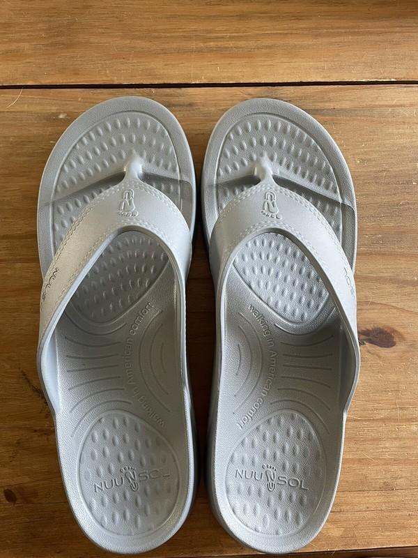 NUUSOL CASCADE Flip Flops "Made In America" Slate Gray Womens 12 Free Ship