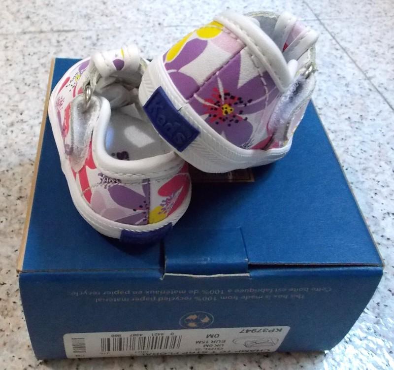 NWB KEDS Champ TC T Strap Floral White Color Flower Girls Infant Newborn Sandal