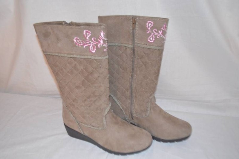 NWOT Naartjie Kids Girls Size 6 years Paulina Quilted Faux Suede Boots