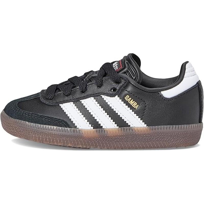 NWT Adidas Unisex Big Kid Samba Indoor Sneaker Black/White/Gum-Size 4