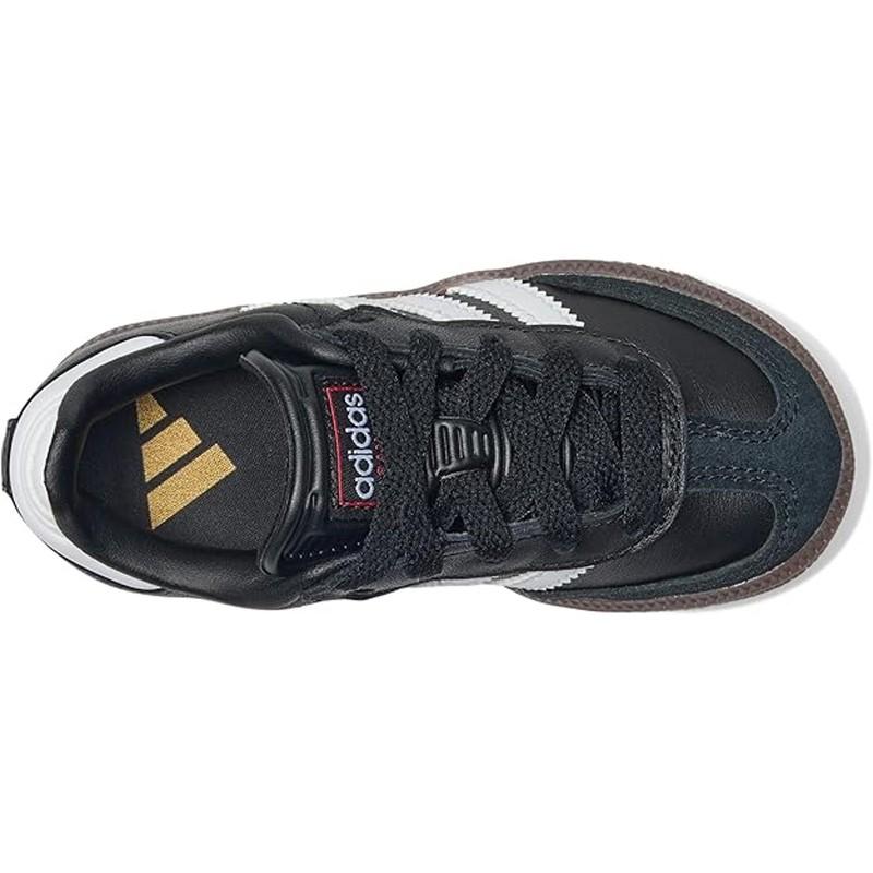 NWT Adidas Unisex Big Kid Samba Indoor Sneaker Black/White/Gum-Size 4