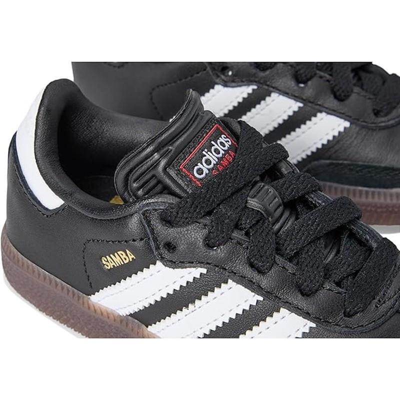 NWT Adidas Unisex Big Kid Samba Indoor Sneaker Black/White/Gum-Size 4