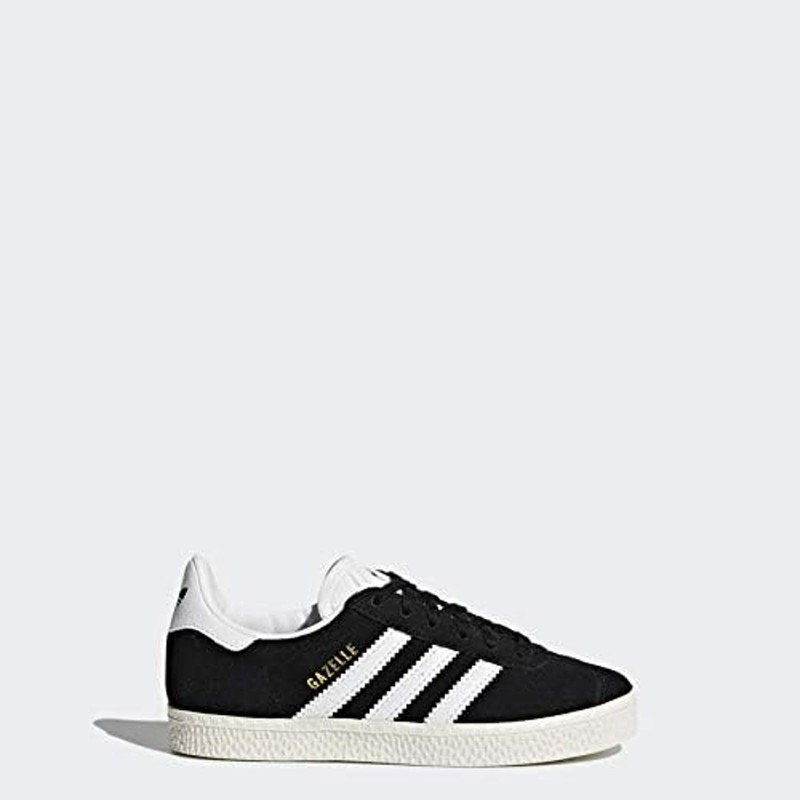 NWT Adidas Unisex Originals Kids Gazelle Black/White/Gold-SZ 4 Big Kid