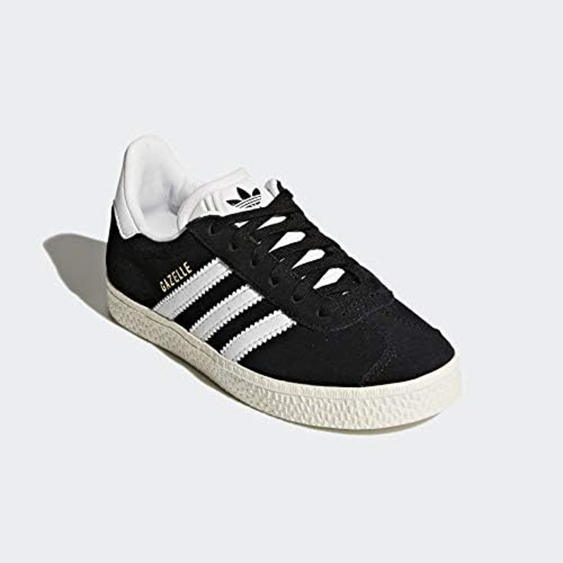 NWT Adidas Unisex Originals Kids Gazelle Black/White/Gold-SZ 4 Big Kid
