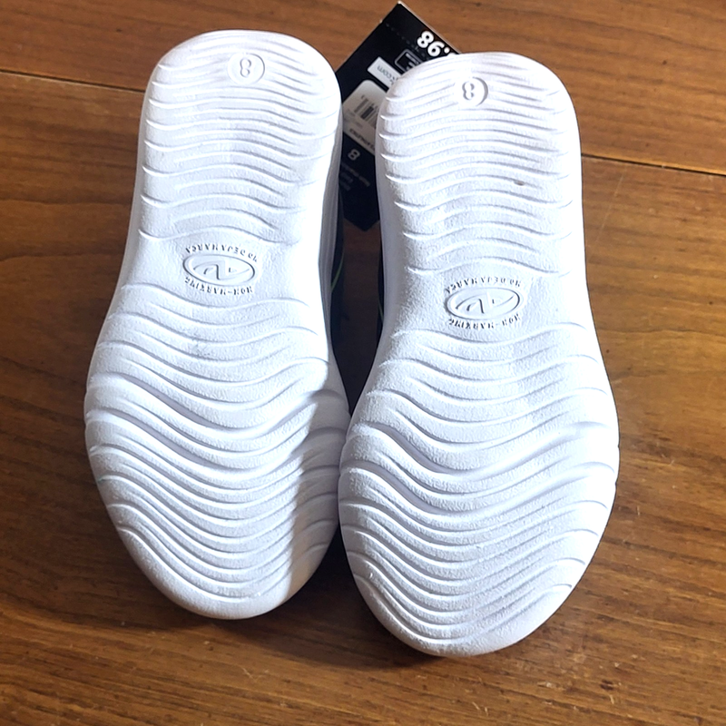 NWT Athletic Works Tennis Shoes Boy Size 8 Easy On Off Black Memory Foam