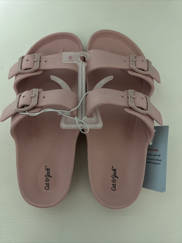 NWT Cat & Jack Girls Blush Pink Noa Footbed Sandals - Size 5