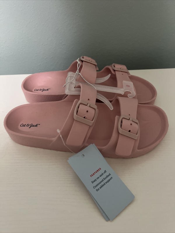 NWT Cat & Jack Girls Blush Pink Noa Footbed Sandals - Size 5