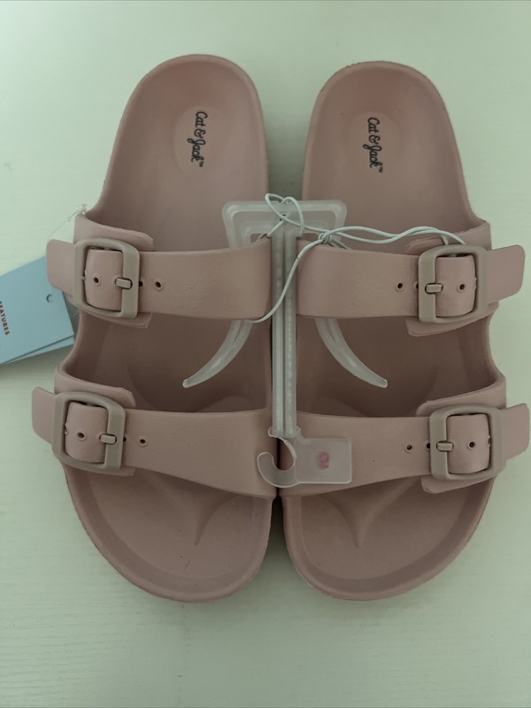 NWT Cat & Jack Girls Blush Pink Noa Footbed Sandals - Size 5
