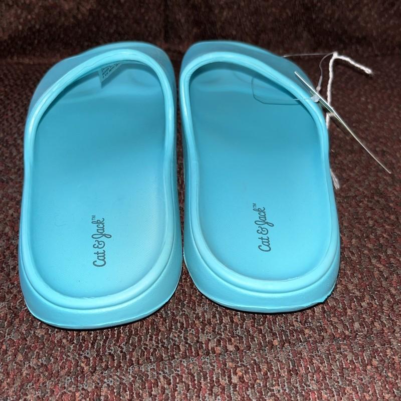 NWT Cat & Jack Girls Size 3 Slip On Sandals Turquoise Blue
