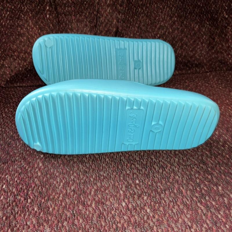 NWT Cat & Jack Girls Size 3 Slip On Sandals Turquoise Blue