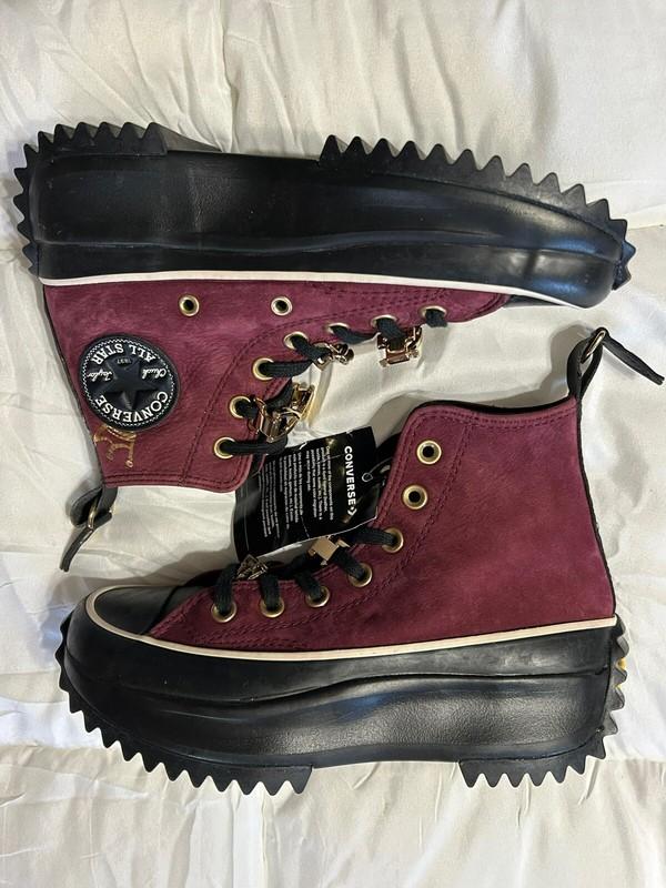 NWT Converse Run Star Hike Platform Ox Bordeaux Gold Regal Sneakers Size 6.5