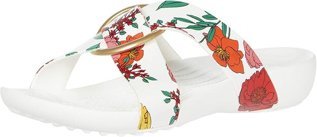 NWT Crocs Serena Floral Cross Band Slide Sandal Womens size 6 RARE