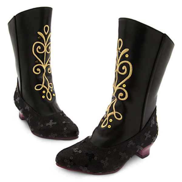 NWT Disney Store Anna Black Boots Costume Shoes Girl Frozen 7/8 9/10 11/12