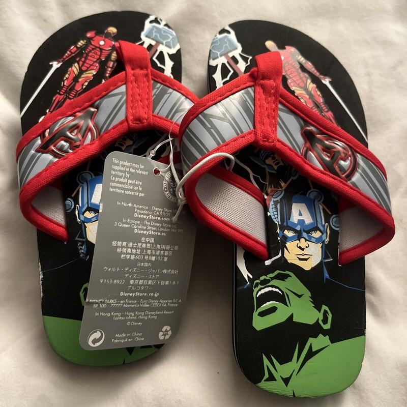 NWT DISNEY Store AVENGERS FLIP FLOPS SIZE 9/10