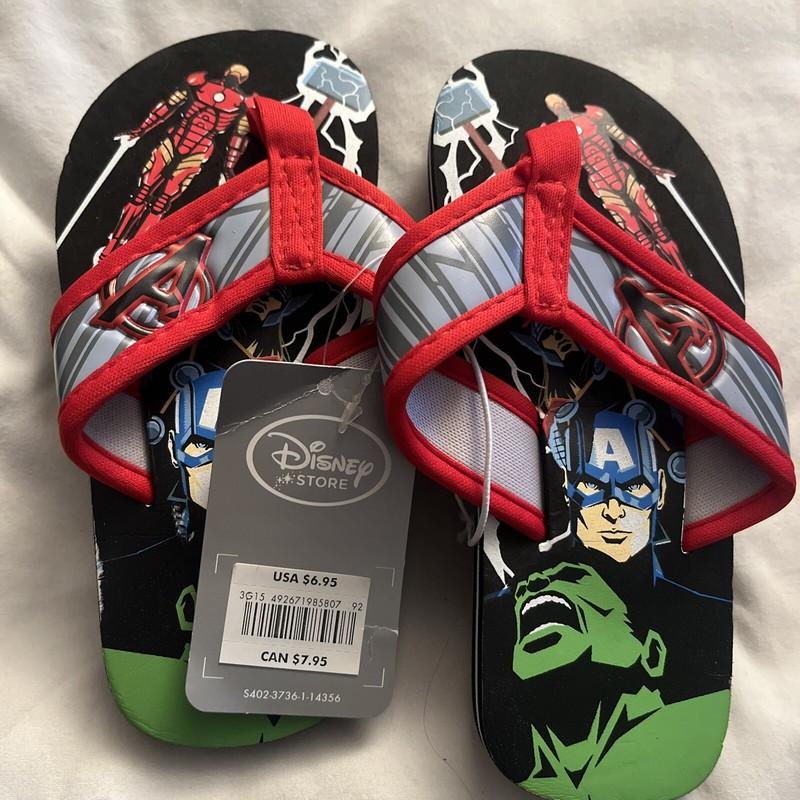 NWT DISNEY Store AVENGERS FLIP FLOPS SIZE 9/10