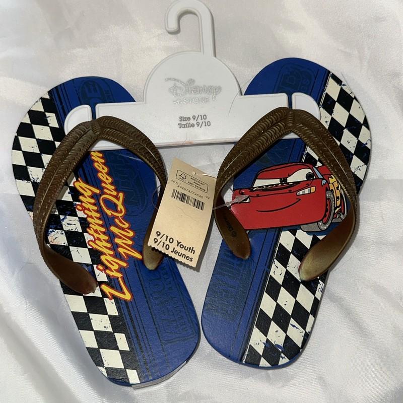 NWT DISNEY Store CARS FLIP FLOPS SIZE 9/10 Lightning Mcqueen