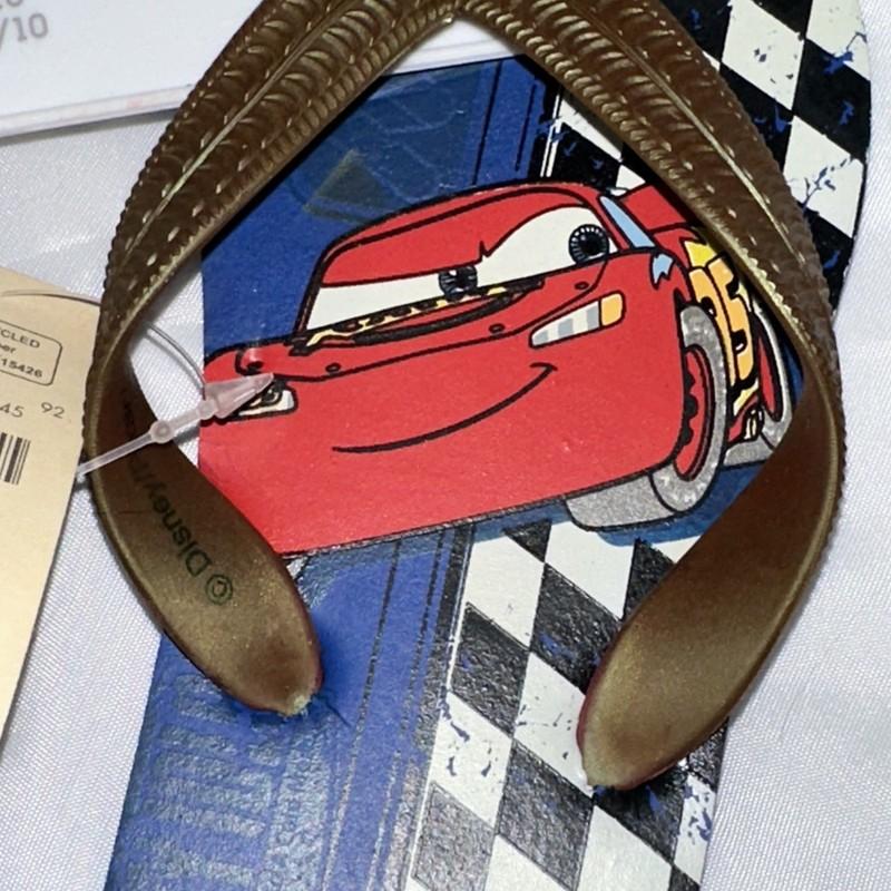 NWT DISNEY Store CARS FLIP FLOPS SIZE 9/10 Lightning Mcqueen