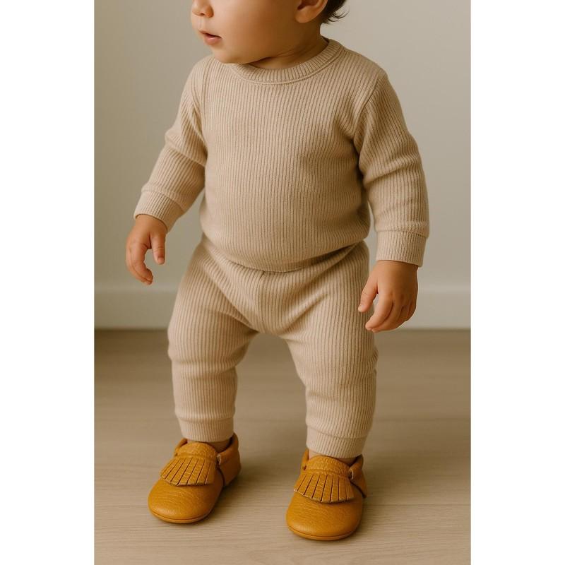 NWT Genuine Leather Baby Moccasins – Classic Tan Fringe - 12-18 Months